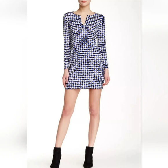 Diane Von Furstenberg Reina Check dot print dress  SZ 8 - Picture 1 of 11